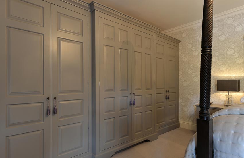 bespoke grey wood wardrobes
