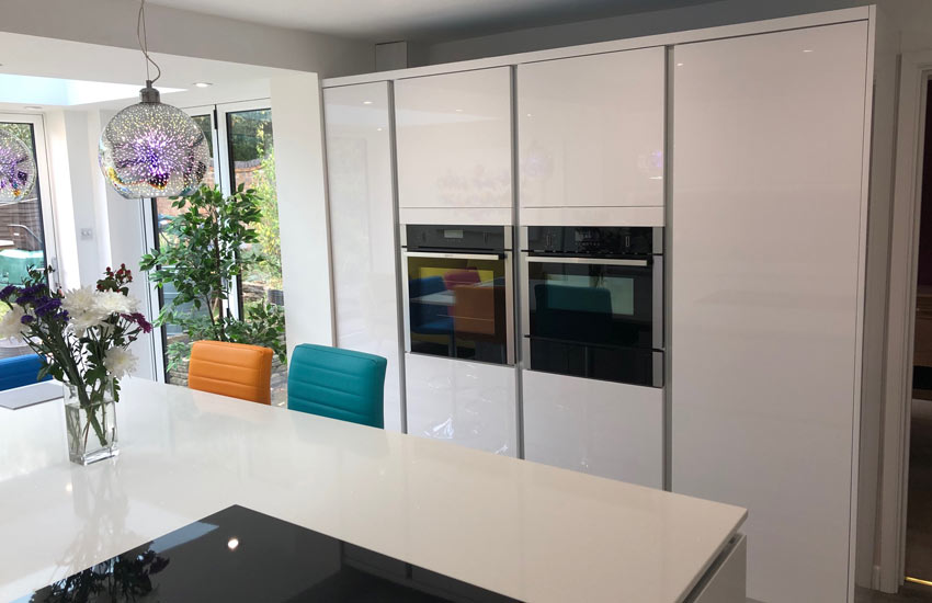 white fitted kitchen