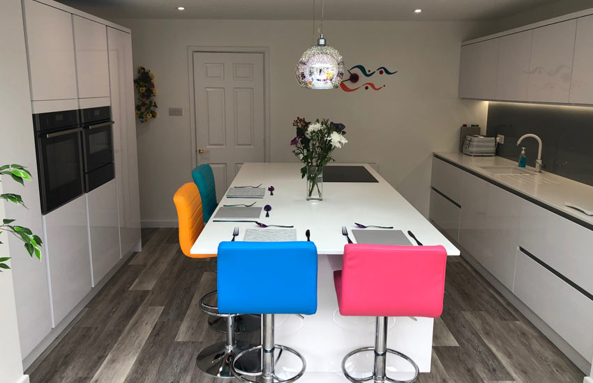 white fitted kitchen