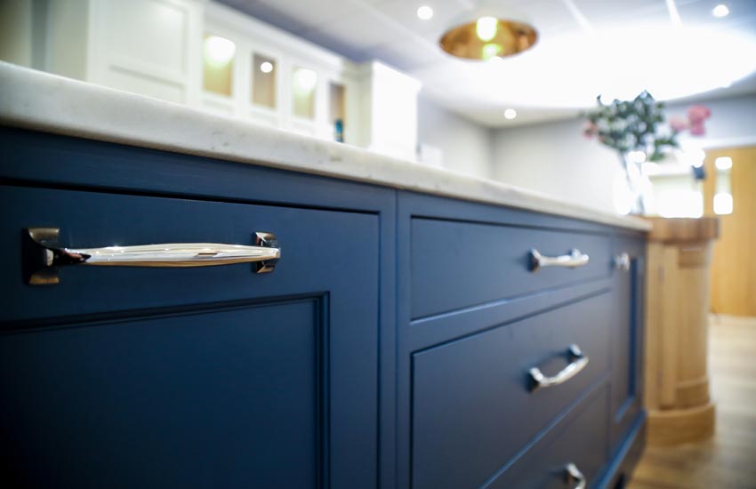 dark blue kitchen cupboards